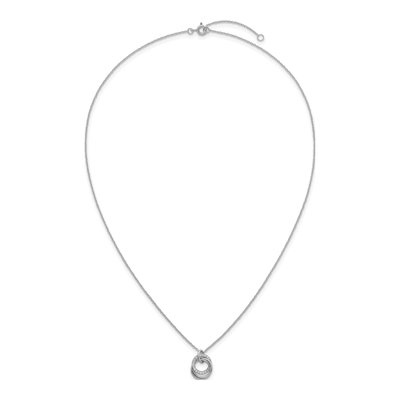 Sterling Silver CZ Triple Circle Pendant Necklace – view 5