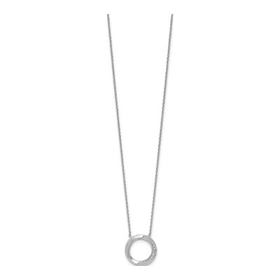 Sterling Silver CZ Twisted Circle Pendant Necklace – view 3