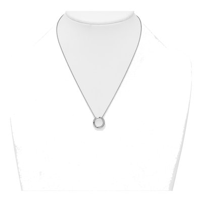 Sterling Silver CZ Twisted Circle Pendant Necklace – view 4