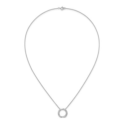 Sterling Silver CZ Twisted Circle Pendant Necklace – view 5