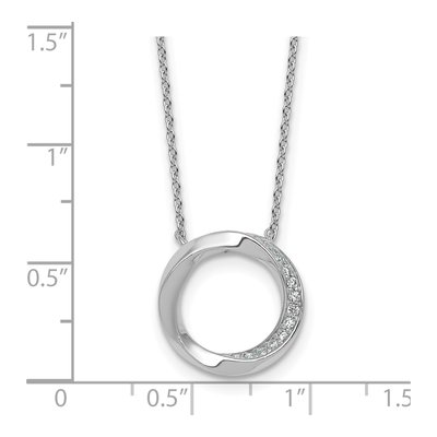 Sterling Silver CZ Twisted Circle Pendant Necklace – view 6