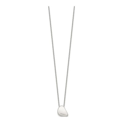 Sterling Silver Pebble Pendant Necklace – view 3