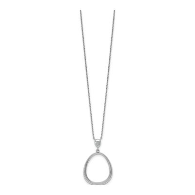 Sterling Silver CZ Teardrop Pendant Necklace – view 3