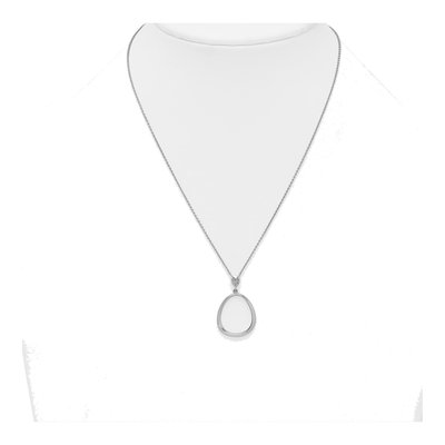 Sterling Silver CZ Teardrop Pendant Necklace – view 4
