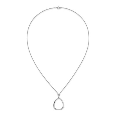 Sterling Silver CZ Teardrop Pendant Necklace – view 5