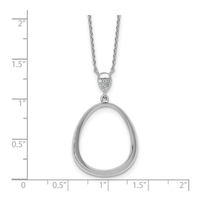 Sterling Silver CZ Teardrop Pendant Necklace – view 6