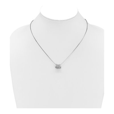 Sterling Silver CZ Five Moveable Pendant Necklace – view 4