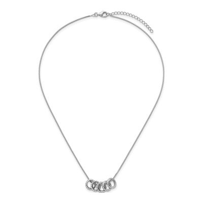 Sterling Silver CZ Five Moveable Pendant Necklace – view 5
