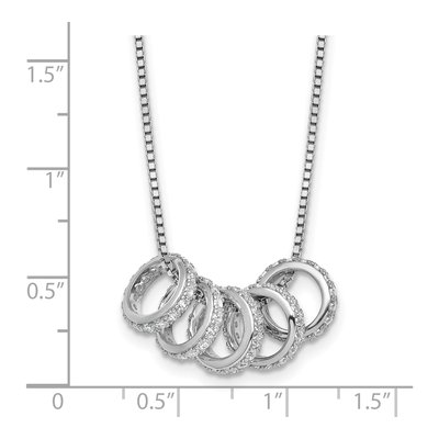 Sterling Silver CZ Five Moveable Pendant Necklace – view 6