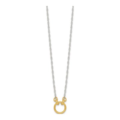 Sterling Silver Circle Link Pendant Necklace – view 3