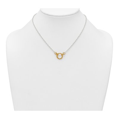 Sterling Silver Circle Link Pendant Necklace – view 4