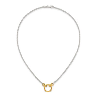 Sterling Silver Circle Link Pendant Necklace – view 5