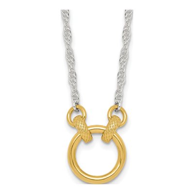 Sterling Silver Circle Link Pendant Necklace