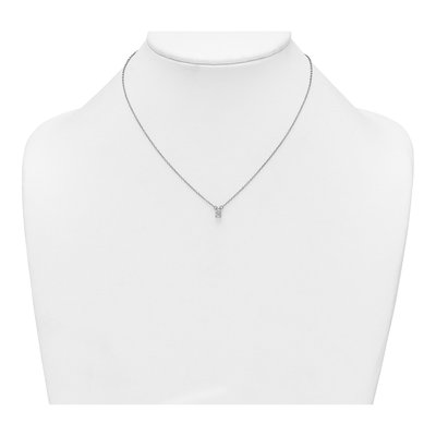 Sterling Silver CZ Emerald-Cut Pendant Necklace – view 4