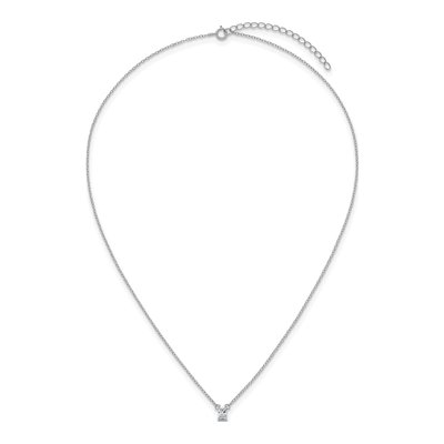Sterling Silver CZ Emerald-Cut Pendant Necklace – view 5