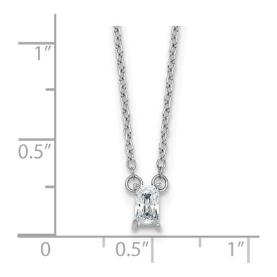 Sterling Silver CZ Emerald-Cut Pendant Necklace – view 6