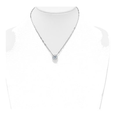 Sterling Silver CZ Paperclip Pendant Necklace – view 4
