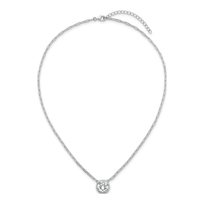 Sterling Silver CZ Paperclip Pendant Necklace – view 5