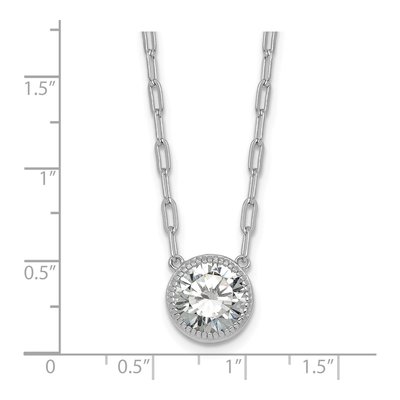 Sterling Silver CZ Paperclip Pendant Necklace – view 6