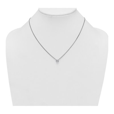 Sterling Silver CZ Bezel Pendant Necklace – view 4