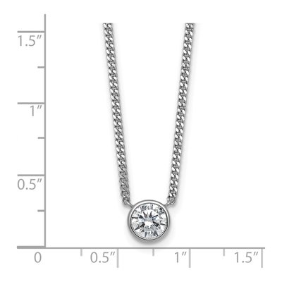 Sterling Silver CZ Bezel Pendant Necklace – view 6