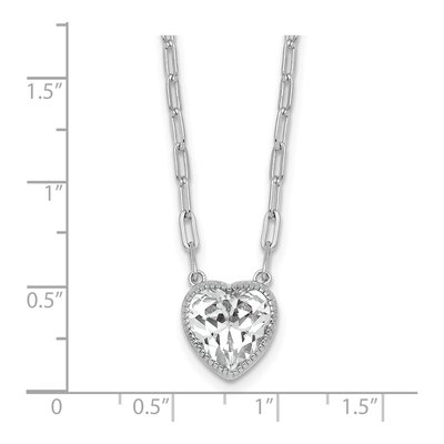 Sterling Silver CZ Heart Paperclip Pendant Necklace – view 6