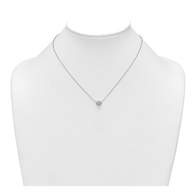 Sterling Silver CZ Pave Circle Pendant Necklace – view 4
