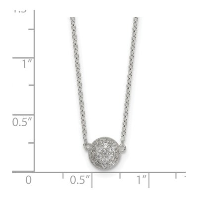 Sterling Silver CZ Pave Circle Pendant Necklace – view 6