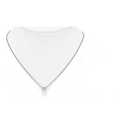Sterling Silver CZ Cube Pendant Necklace – view 4