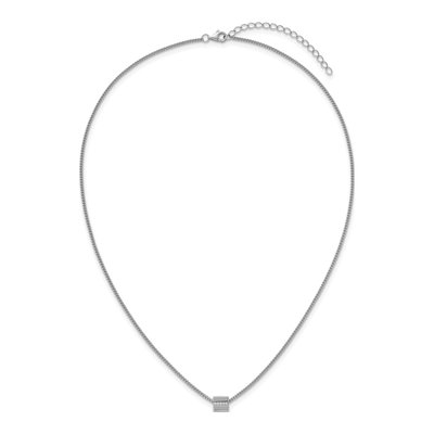 Sterling Silver CZ Cube Pendant Necklace – view 5