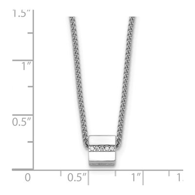 Sterling Silver CZ Cube Pendant Necklace – view 6