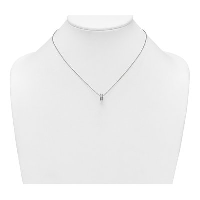 Sterling Silver CZ Circle Pendant Necklace – view 4