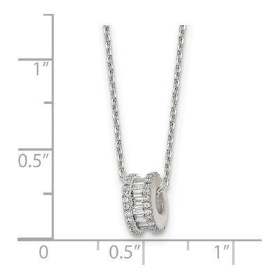 Sterling Silver CZ Circle Pendant Necklace – view 6