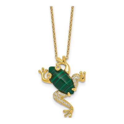 Gold-Plated Sterling Silver Frog Necklace