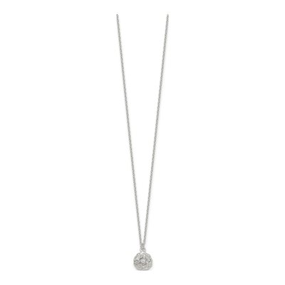 Sterling Silver CZ Flower Necklace – view 3