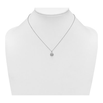 Sterling Silver CZ Flower Necklace – view 4
