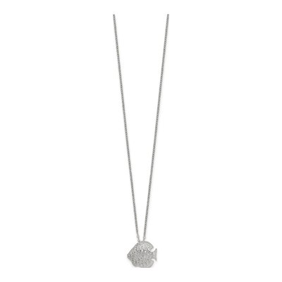 Sterling Silver CZ Fish Necklace – view 3