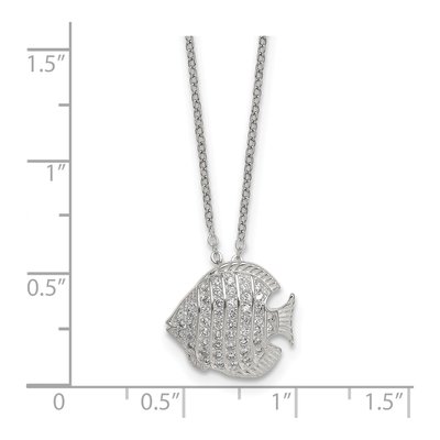 Sterling Silver CZ Fish Necklace – view 6