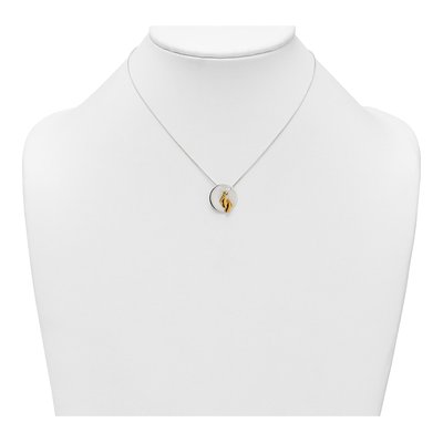 Sterling Silver Footprint Disc Necklace – view 4