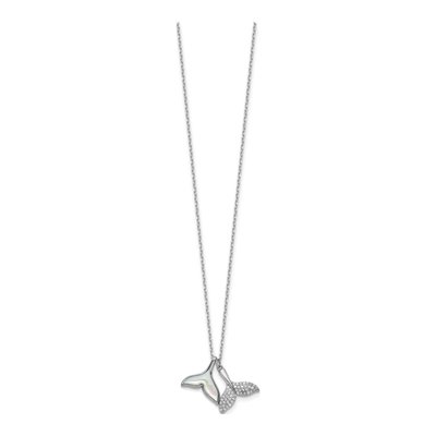 Sterling Silver Whale Tail Necklace – view 2