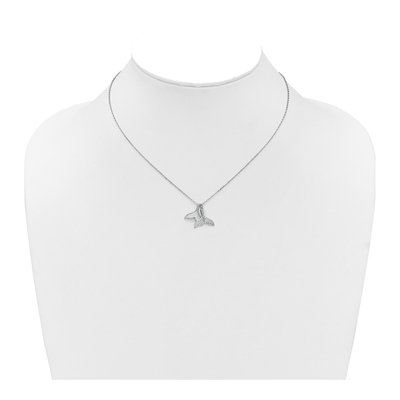 Sterling Silver Whale Tail Necklace – view 3