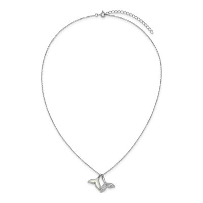 Sterling Silver Whale Tail Necklace – view 4