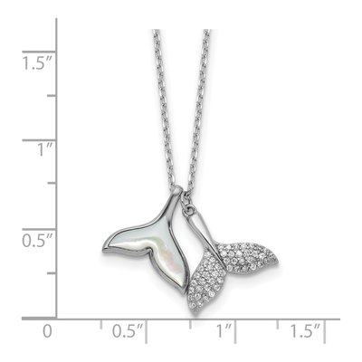 Sterling Silver Whale Tail Necklace – view 6