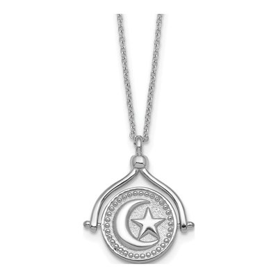 Sterling Silver Sun Moon Reversible Necklace – view 8