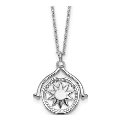 Sterling Silver Sun Moon Reversible Necklace