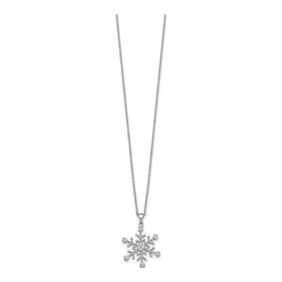 Sterling Silver CZ Snowflake Necklace – view 3