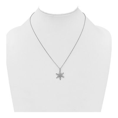 Sterling Silver CZ Snowflake Necklace – view 4