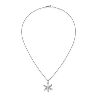 Sterling Silver CZ Snowflake Necklace – view 5