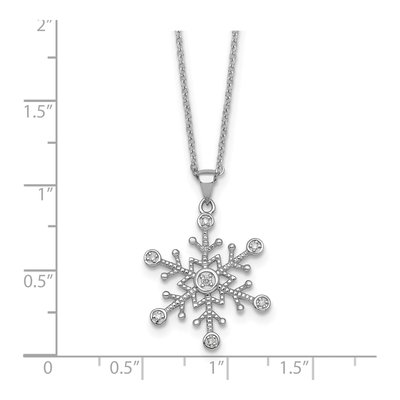 Sterling Silver CZ Snowflake Necklace – view 6