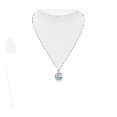 Sterling Silver Larimar Beach Scene Necklace – view 4